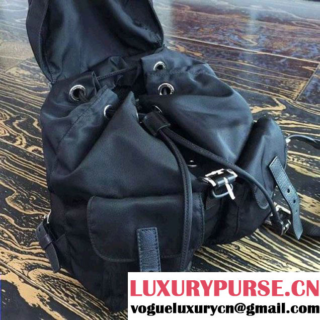 Prada 1BZ677 Fabric Backpack Black 2015 (2A016-090119 )