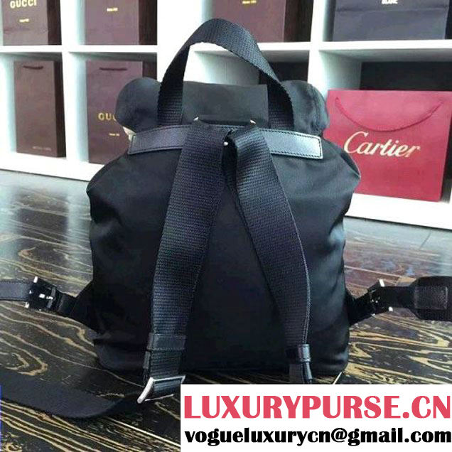 Prada 1BZ677 Fabric Backpack Black 2015 (2A016-090119 )