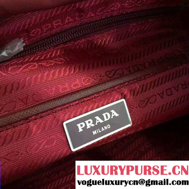 Prada 1BZ677 Fabric Backpack Burgundy 2015 (2A016-090120 )