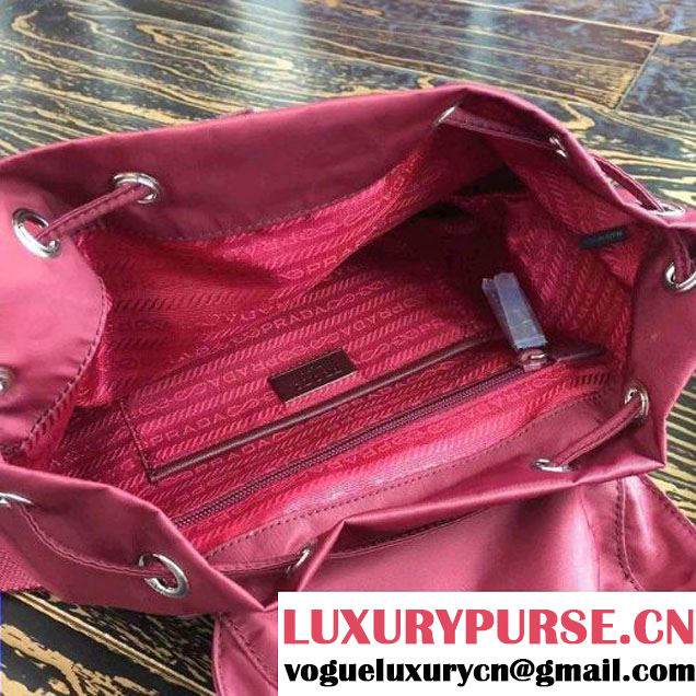 Prada 1BZ677 Fabric Backpack Burgundy 2015 (2A016-090120 )