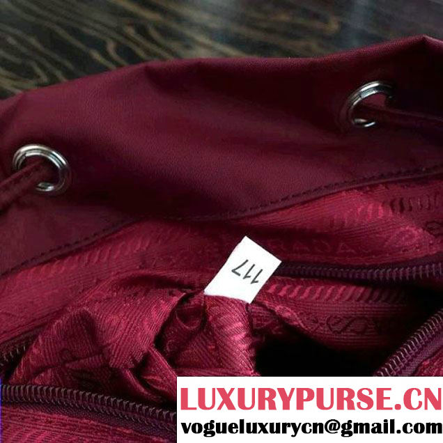 Prada 1BZ677 Fabric Backpack Burgundy 2015 (2A016-090120 )