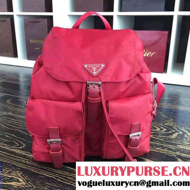 Prada 1BZ811 Fabric Backpack Red 2015 (2A016-090122 )