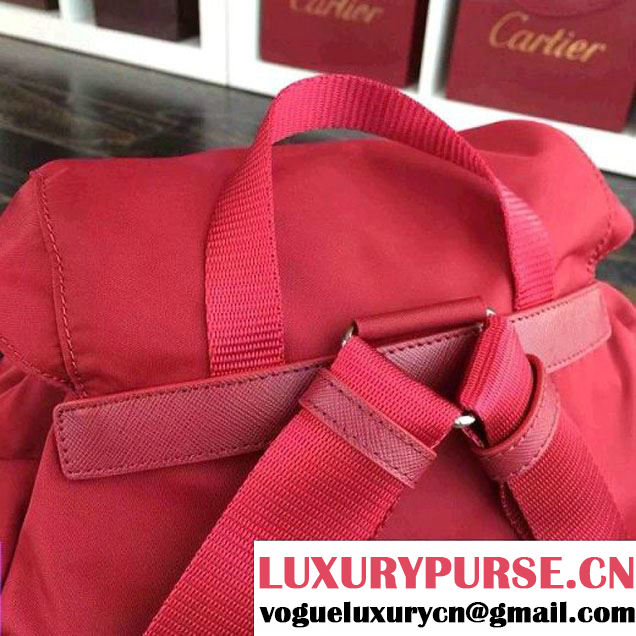 Prada 1BZ811 Fabric Backpack Red 2015 (2A016-090122 )