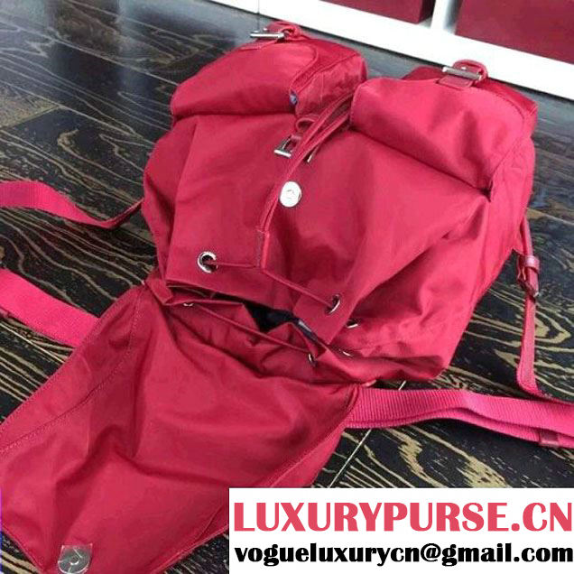 Prada 1BZ811 Fabric Backpack Red 2015 (2A016-090122 )