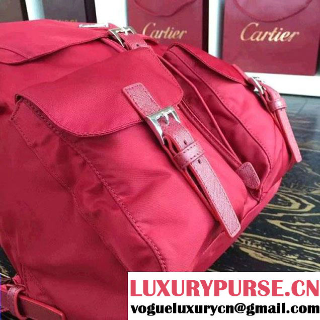 Prada 1BZ811 Fabric Backpack Red 2015 (2A016-090122 )
