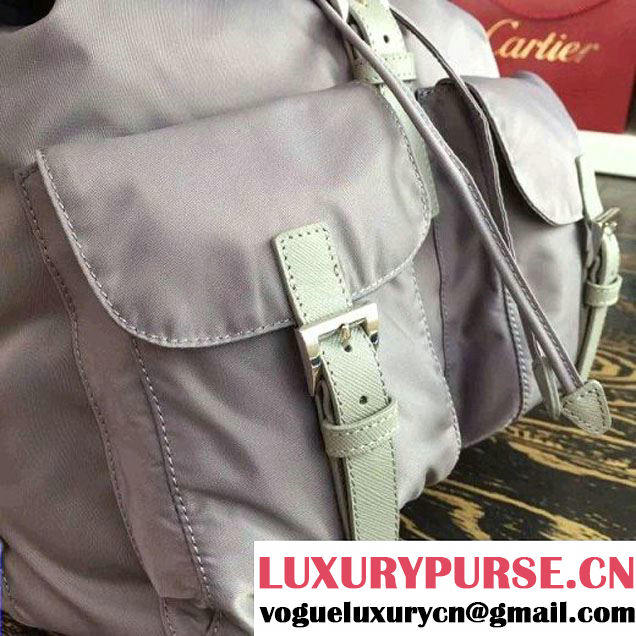 Prada 1BZ811 Fabric Backpack Grey 2015 (2A016-090123 )