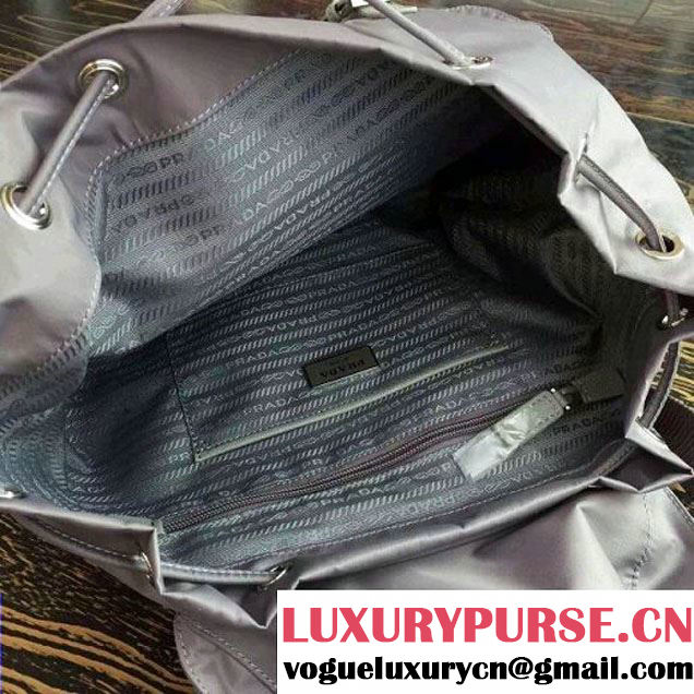 Prada 1BZ811 Fabric Backpack Grey 2015 (2A016-090123 )