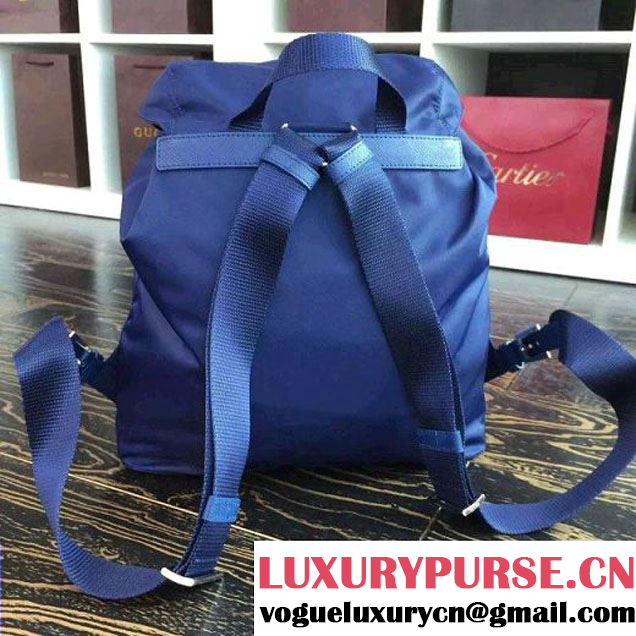 Prada 1BZ811 Fabric Backpack Blue 2015 (2A016-090124 )