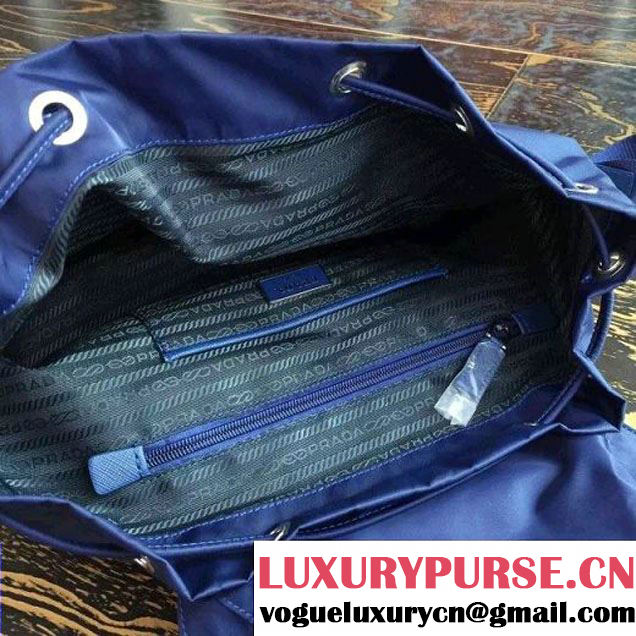 Prada 1BZ811 Fabric Backpack Blue 2015 (2A016-090124 )