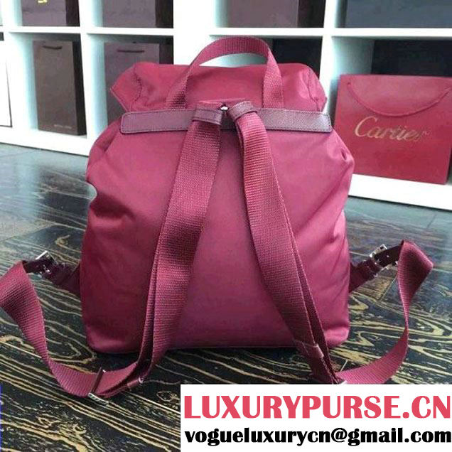 Prada 1BZ811 Fabric Backpack Burgundy 2015 (2A016-090126 )