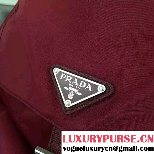 Prada 1BZ811 Fabric Backpack Burgundy 2015 (2A016-090126 )
