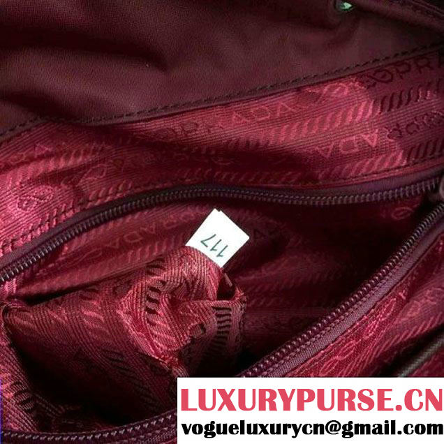 Prada 1BZ811 Fabric Backpack Burgundy 2015 (2A016-090126 )