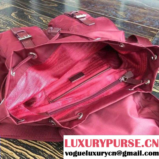 Prada 1BZ811 Fabric Backpack Burgundy 2015 (2A016-090126 )
