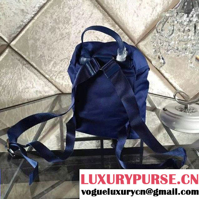 Prada BZ0025 Fabric Backpack Blue 2015 (2A137-090201 )