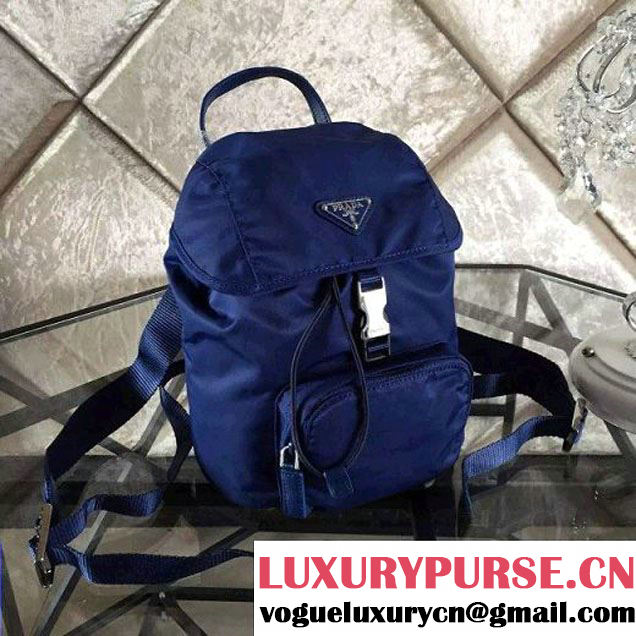 Prada BZ0025 Fabric Backpack Blue 2015 (2A137-090201 )