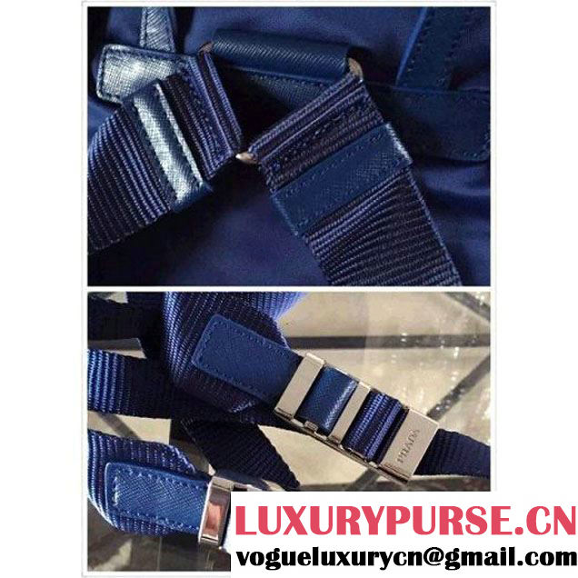 Prada BZ0025 Fabric Backpack Blue 2015 (2A137-090201 )