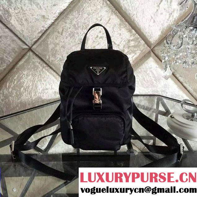 Prada BZ0025 Fabric Backpack Black 2015 (2A137-090203 )