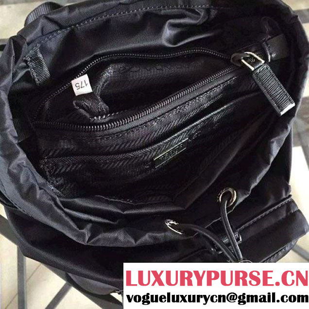 Prada BZ0025 Fabric Backpack Black 2015 (2A137-090203 )