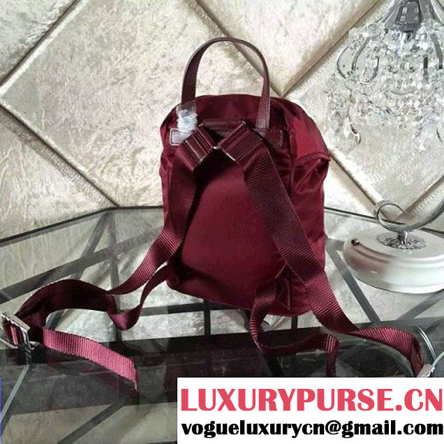 Prada BZ0025 Fabric Backpack Burgundy 2015 (2A137-090204 )