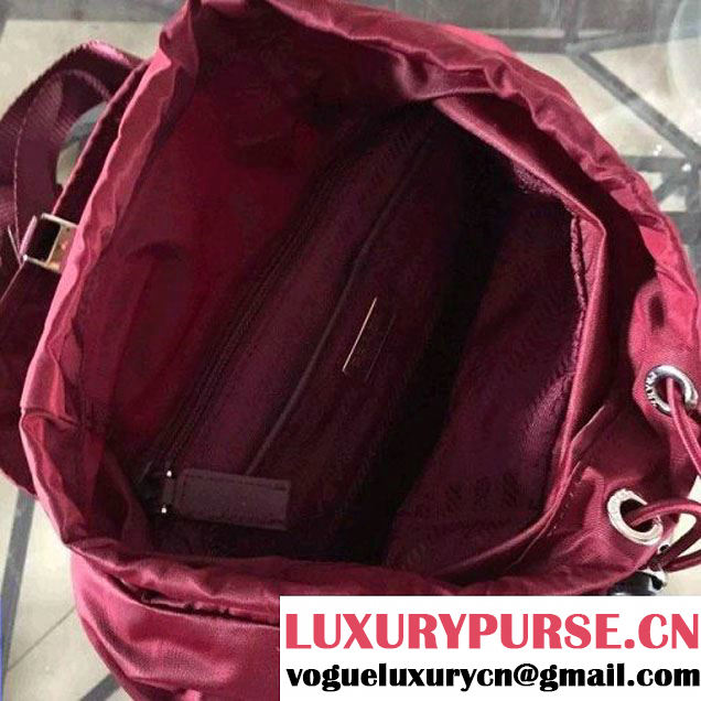 Prada BZ0025 Fabric Backpack Burgundy 2015 (2A137-090204 )