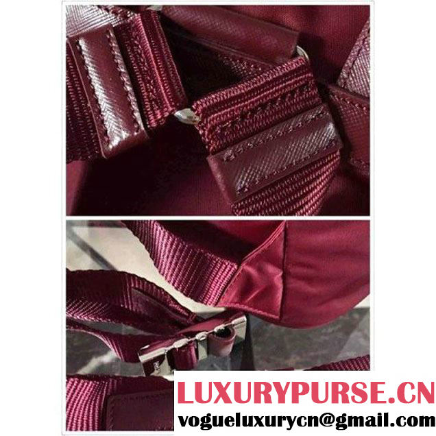 Prada BZ0025 Fabric Backpack Burgundy 2015 (2A137-090204 )