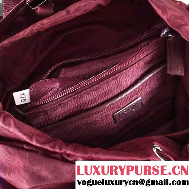 Prada BZ0025 Fabric Backpack Burgundy 2015 (2A137-090204 )