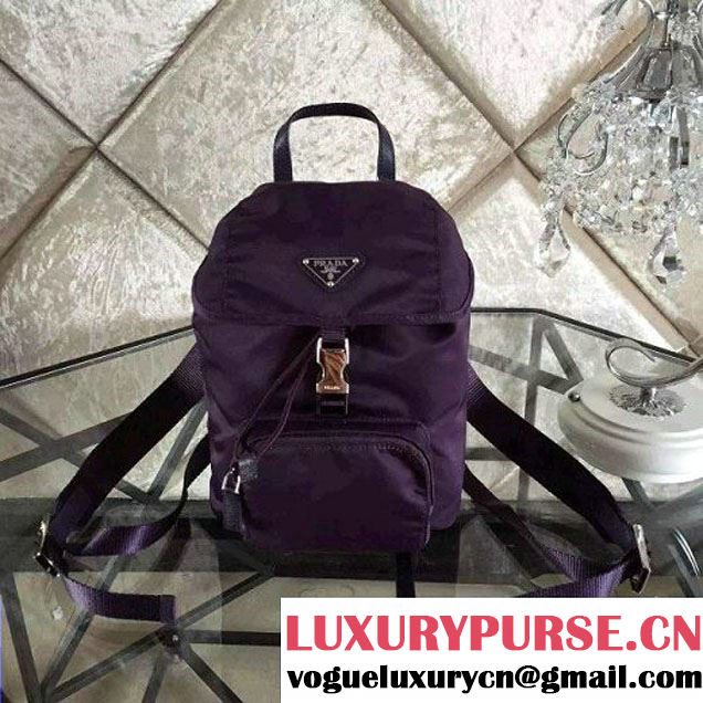 Prada BZ0025 Fabric Backpack Purple 2015 (2A137-090205 )