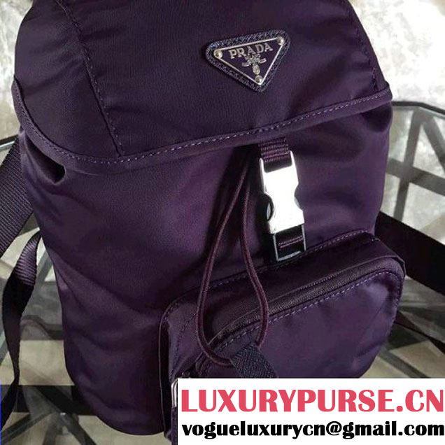 Prada BZ0025 Fabric Backpack Purple 2015 (2A137-090205 )