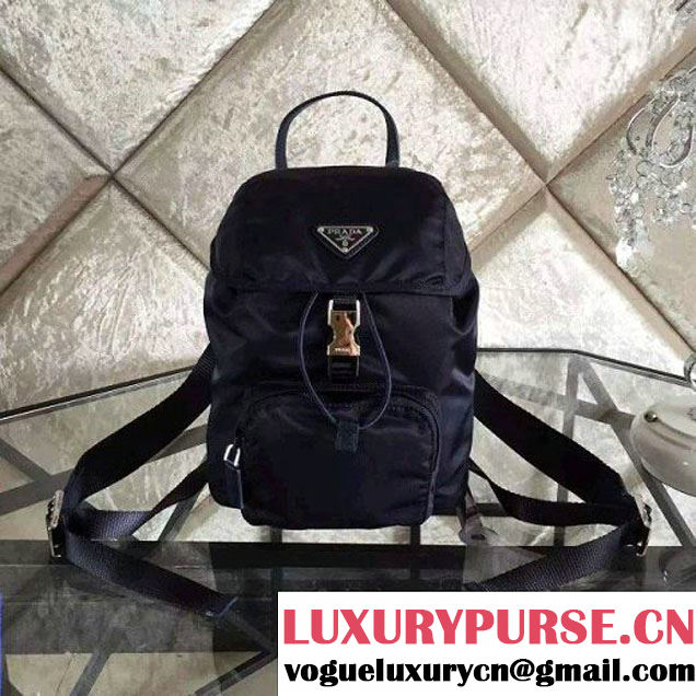 Prada BZ0025 Fabric Backpack Dark Blue 2015 (2A137-090206 )