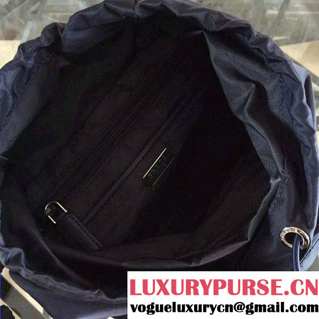 Prada BZ0025 Fabric Backpack Dark Blue 2015 (2A137-090206 )