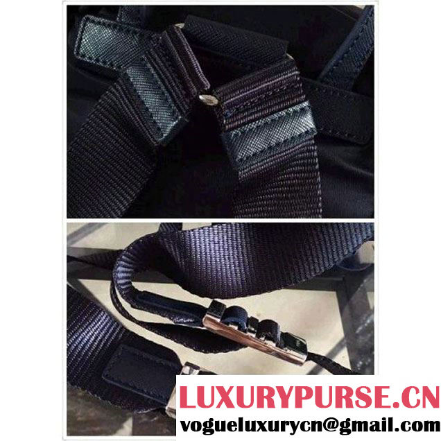 Prada BZ0025 Fabric Backpack Dark Blue 2015 (2A137-090206 )