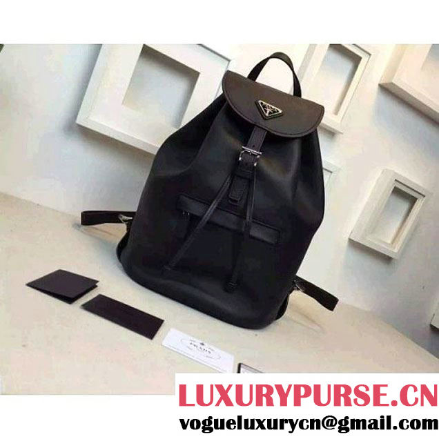 Prada 1BZ032 Soft Calf Leather Backpack Black 2015 (2A016-090703 )