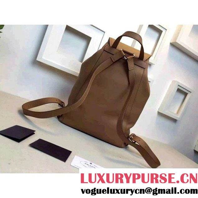 Prada 1BZ032 Soft Calf Leather Backpack Black Camel 2015 (2A016-090704 )