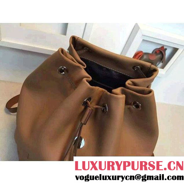 Prada 1BZ032 Soft Calf Leather Backpack Black Camel 2015 (2A016-090704 )