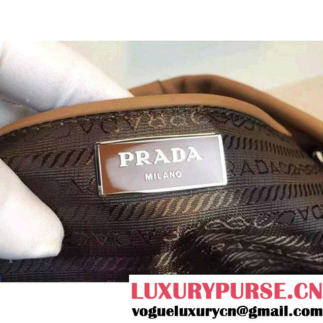 Prada 1BZ032 Soft Calf Leather Backpack Black Camel 2015 (2A016-090704 )