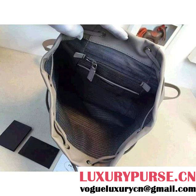 Prada 1BZ032 Soft Calf Leather Backpack Etoupe 2015 (2A016-090705 )