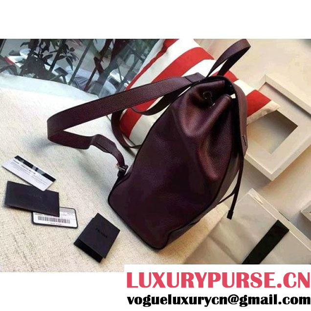 Prada 1BHZ007 Calfskin Backpack Burgundy 2016 (2A016-6011812 )