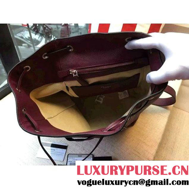 Prada 1BHZ007 Calfskin Backpack Burgundy 2016 (2A016-6011812 )