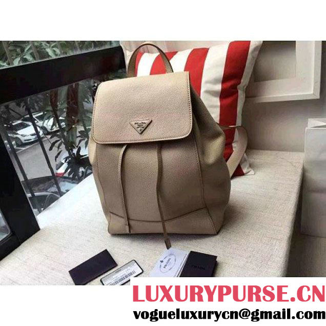 Prada 1BHZ007 Calfskin Backpack Beige 2016 (2A016-6011814 )