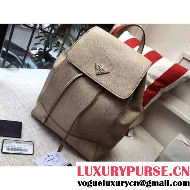 Prada 1BHZ007 Calfskin Backpack Beige 2016 (2A016-6011814 )