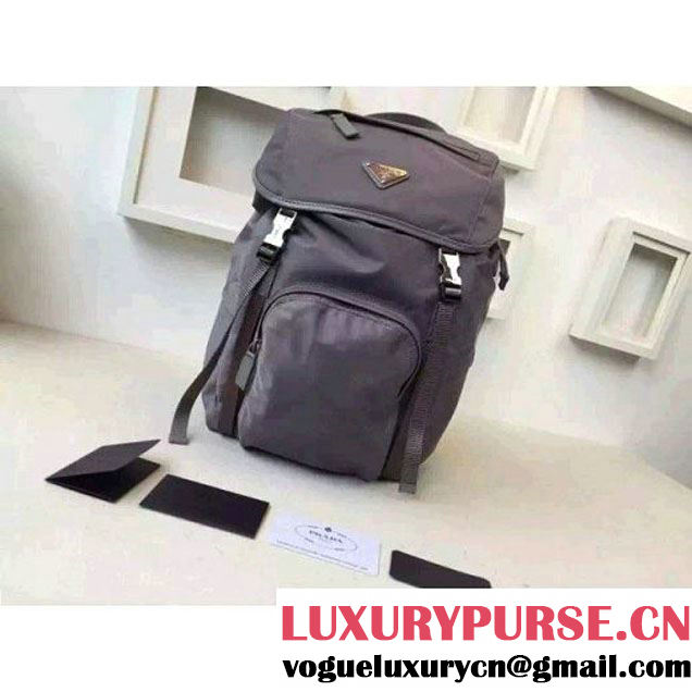 Prada Fabric Backpack 1BZ0039 Gray (2A016-6051605 )