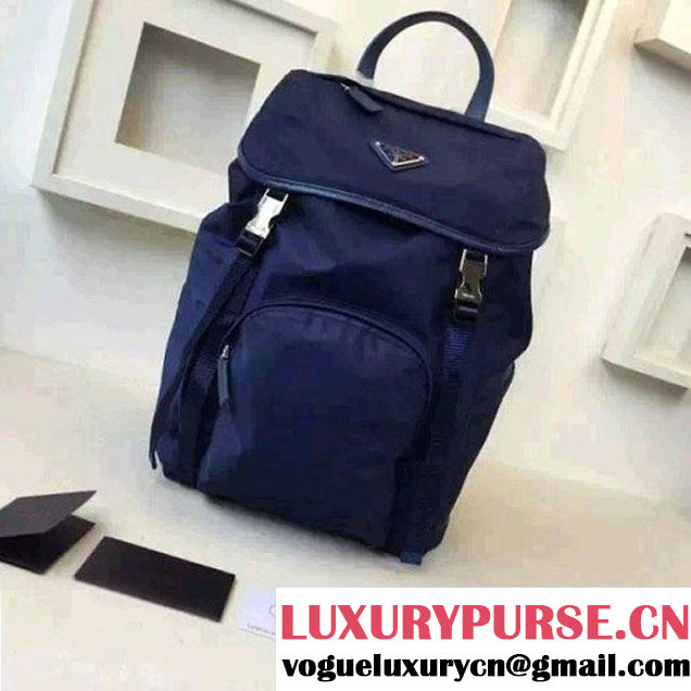 Prada Fabric Backpack 1BZ0039 Blue (2A016-6051606 )