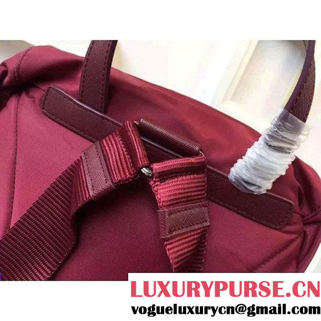 Prada Fabric Backpack 1BZ0039 Burgundy (2A016-6051608 )