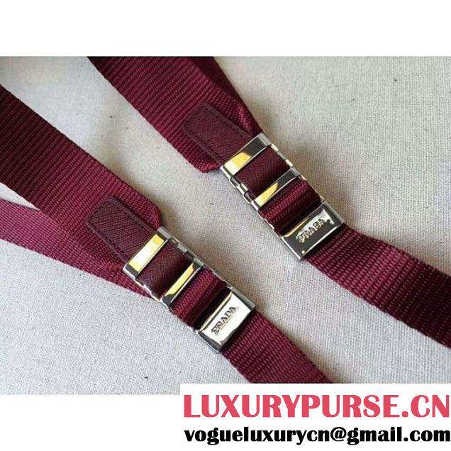 Prada Fabric Backpack 1BZ0039 Burgundy (2A016-6051608 )