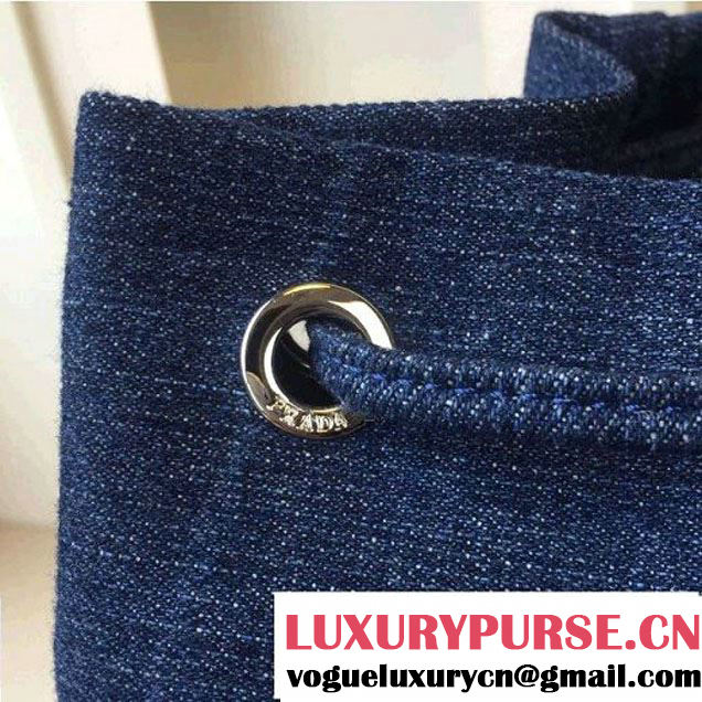 Prada Denim Blue Canvas Backpack 1BZ0032 (2A016-6051609 )