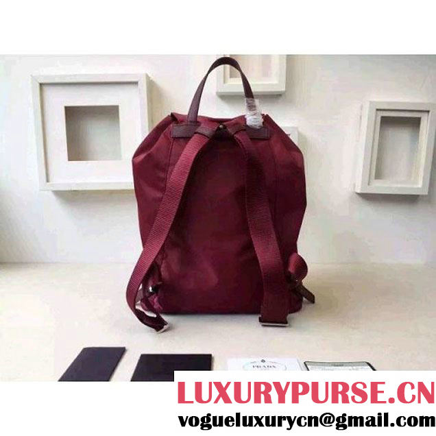 Prada Fabric Backpack 1BZ0032 Burgundy (2A016-6051612 )