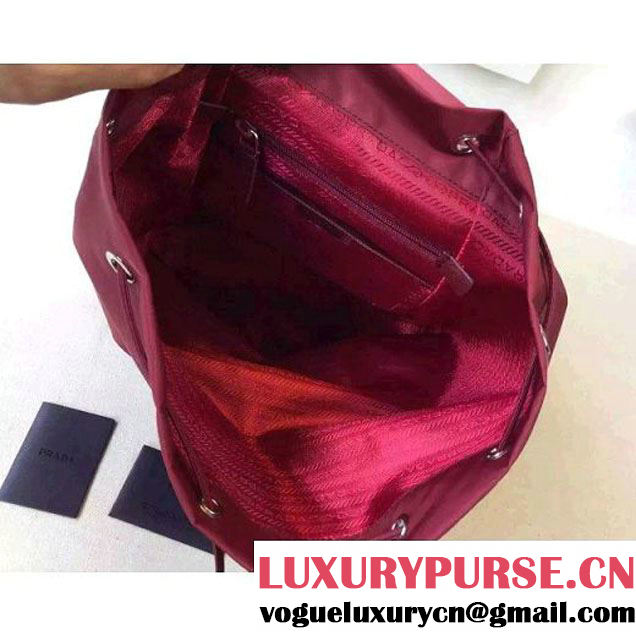 Prada Fabric Backpack 1BZ0032 Burgundy (2A016-6051612 )