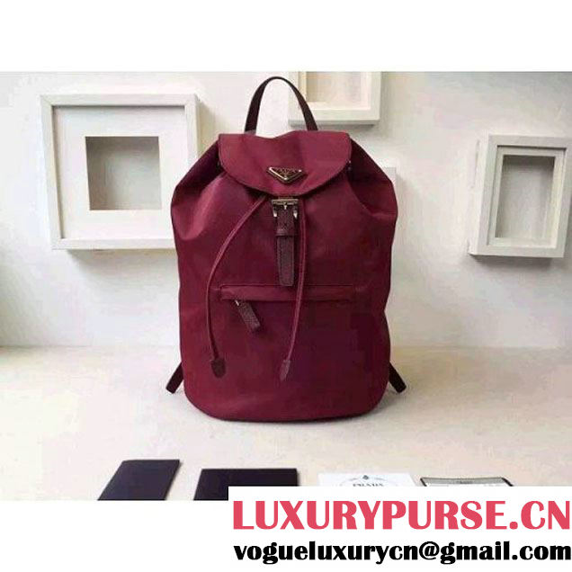 Prada Fabric Backpack 1BZ0032 Burgundy (2A016-6051612 )