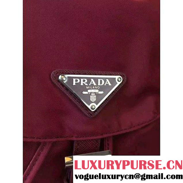 Prada Fabric Backpack 1BZ0032 Burgundy (2A016-6051612 )