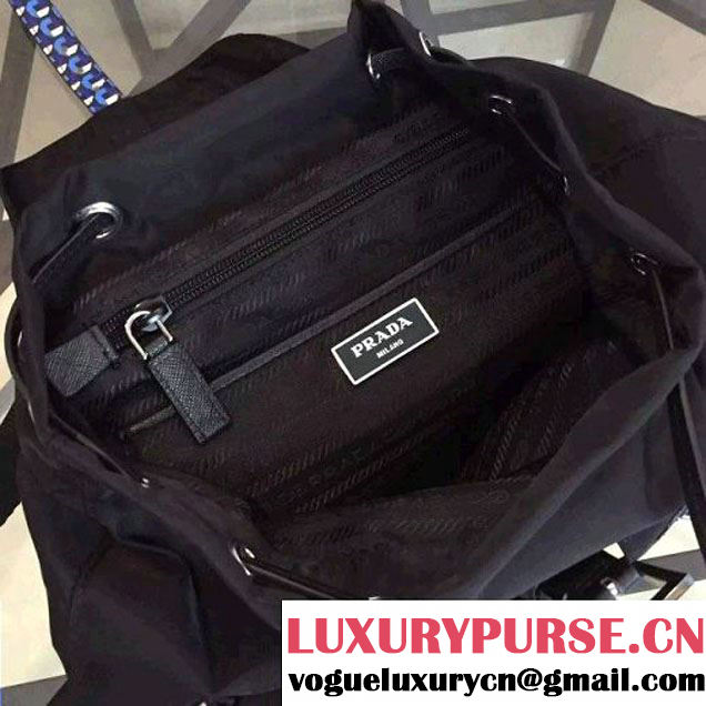 Prada Fabric Robot Backpack 1BZ678 Black (2A137-6060707 )